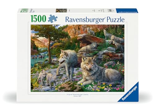 Puzzle 1500 pièces : Loups au printemps Ravensburger France - vue 4