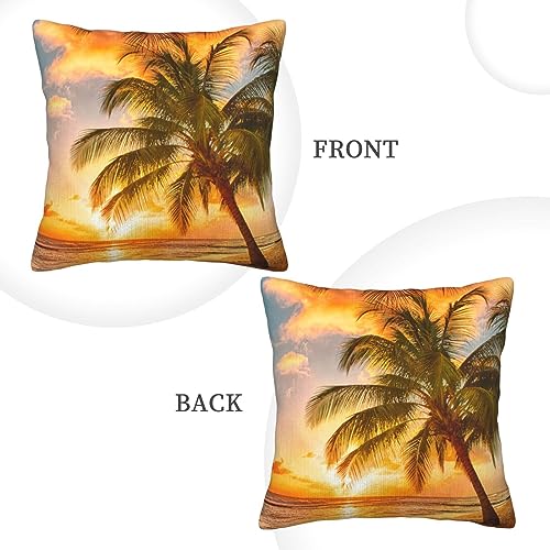 Housse de coussin palmier en velours côtelé robuste avec fermeture éclair invisible