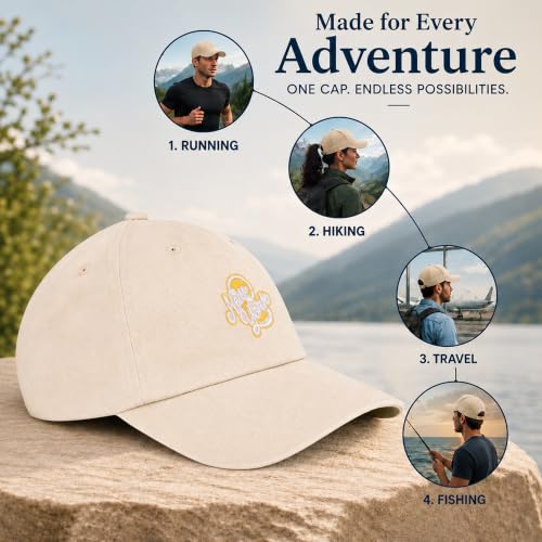 Image of Feathers Cotton Cap for Men & Women | Adjustable Baseball Unisex Caps | Breathable Outdoor Running, Gym & Travel Hat | Styles Cap for Men