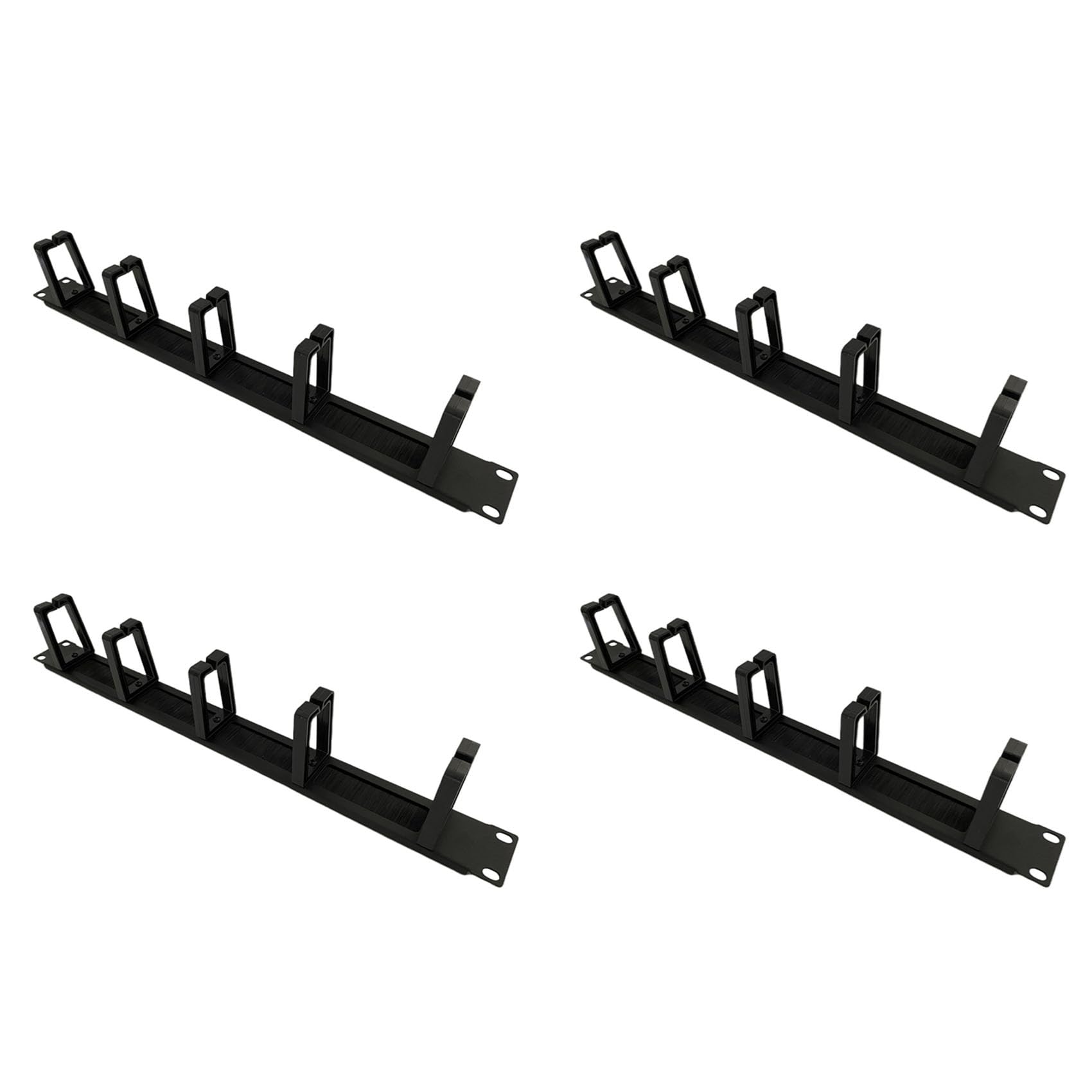 Aundhegrtt 4X 1U 19 Inch Rack Cabinets Cable Management Network Brush Panel Five Ring Detachable Wire Manager Frame