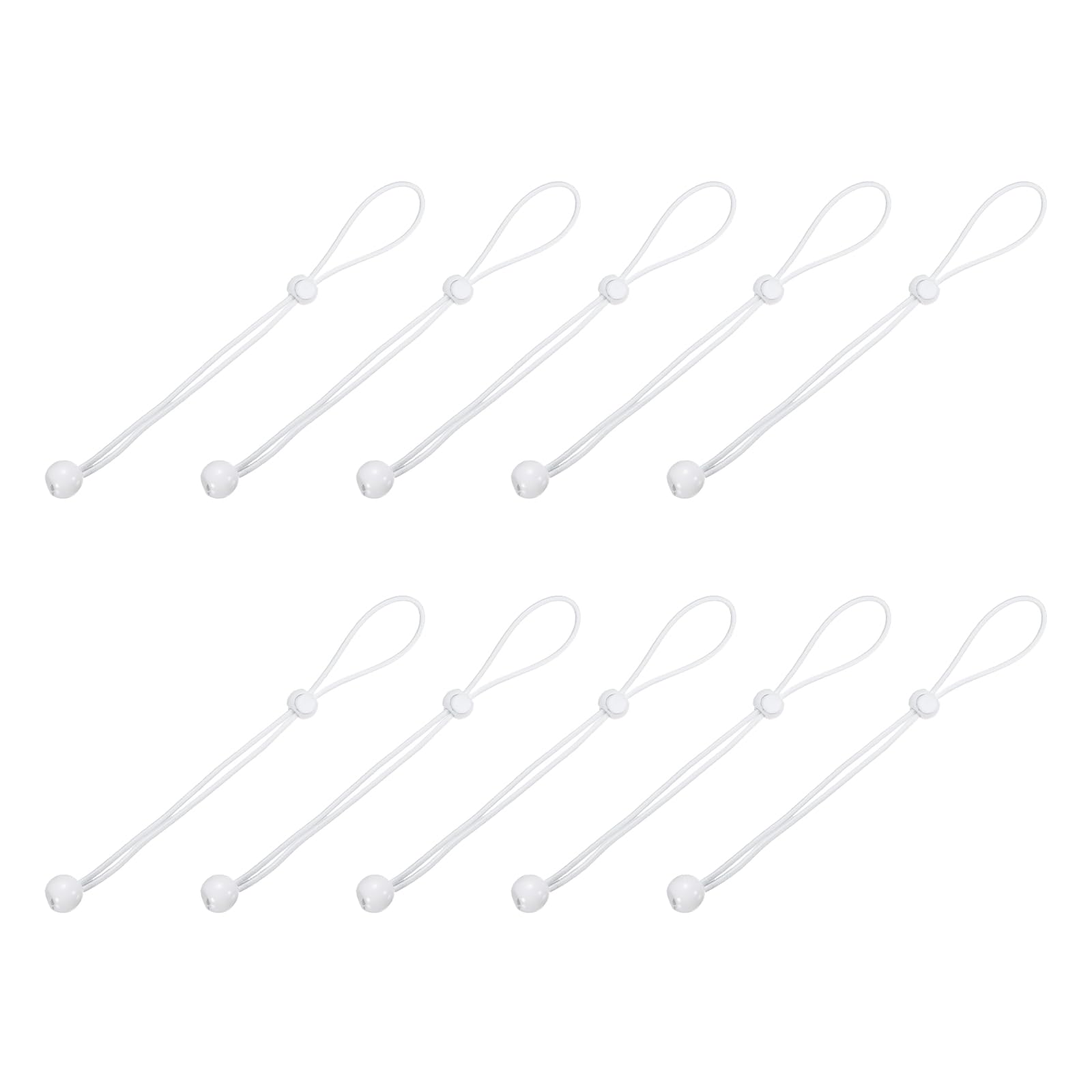 Cordones elásticos de bola PATIKIL 30 cm blanco para toldos y camping 10 uds