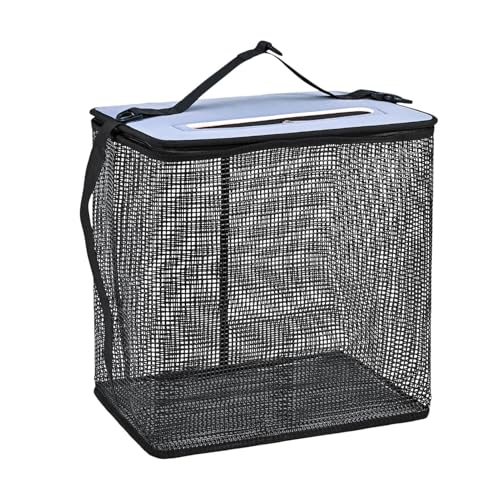 Cesta de pescado, cesta flotante portátil para peces, soporte de red de malla de secado rápido para camping, parrilla, kayak