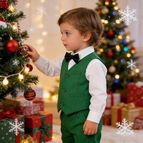 Image of Baby Boys Clothes Suits Toddler Black Formal Gentleman Wedding Outfit Dress 5Pcs Kids Infant Slim Fit Suit Sets 3T