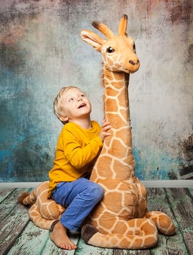 Wagner Plüschtier Giraffe - sitzened - 85 cm Plüschgiraffe Stoffgiraffe Kuscheltier