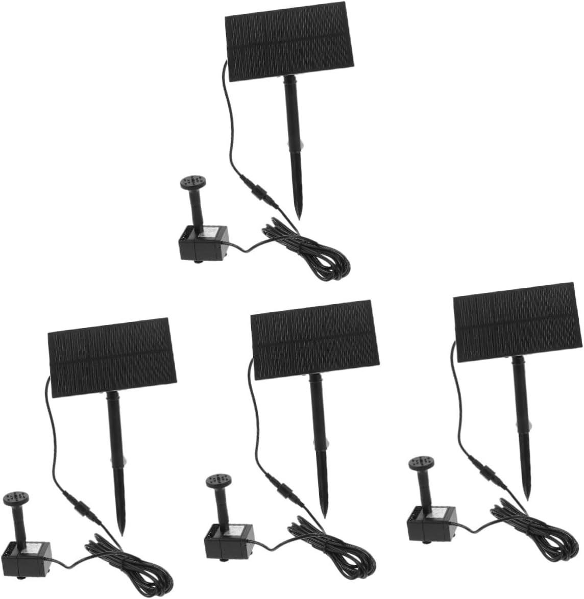 Sosoport 4pcs Solar Water Feature Garden Fountain Pump Bird Bath Solar Panel Pump Easy Setup Unique Design