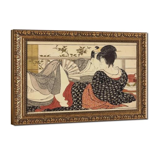 Toile Utamakura Kitagawa Utamaro cadre suspendu affiche 40cm