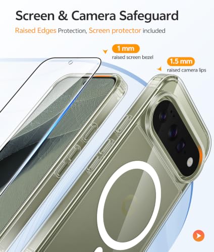 Image of FNTCASE for Google Pixel 11 Pro XL Case, Fit for Magsafe, Screen Protector | Anti Yellowing Magnetic Back, 14FT Military Grade Drop Protection, Shockproof Protective Phone Cover, Transparent