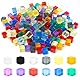 Sxutop 240 Stück 12 Farben Leere Acryl Würfel Blanko Würfel 8 mm DIY Bunten Würfel Blanko Acrylwürfel 6 Seitiger DIY Dice mit Kordelzugtasche für DIY Herstellen,Brettspiele,Partybevorzugung,Lernen