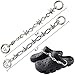 VIQWYIC 4 Pcs Alloy Shoe Charms Chains, Fashion Cool Punk Metal Style Spikes Chain DIY Shoe Charms for Sandals Clog Accessories, Shoe Decorations