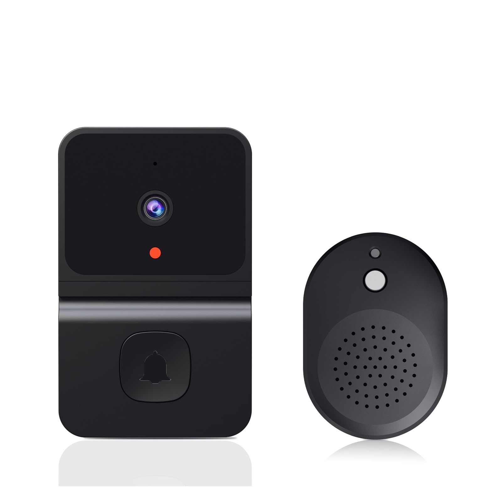 Timbre inalámbrico WiFi para exteriores, cámara HD, timbre de seguridad (negro)