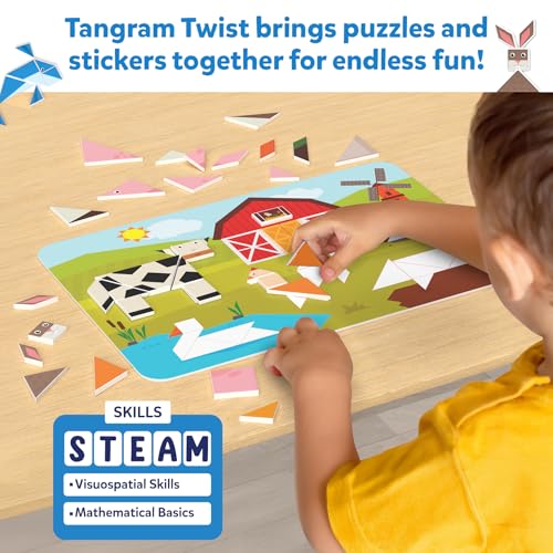 Image of Skillmatics Tangram Sticker Puzzles - Educational Art & Craft Activity with 150+ Tangram Stickers, Brain Teasers, STEM Toys & Games for Boys & Girls Ages 4, 5, 6, 7