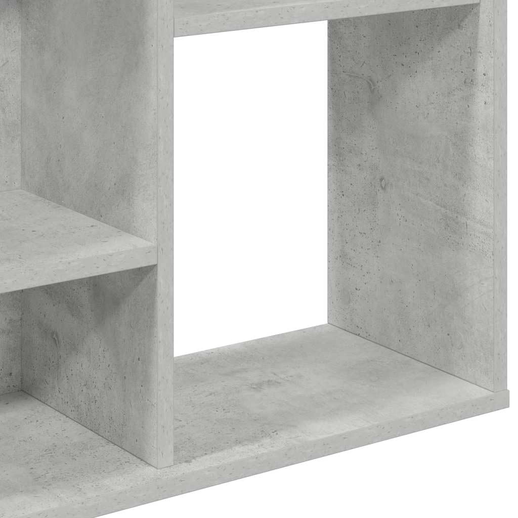 Divisorio/Libreria, Schermo per la Privacy, Pannello Separatore, Supporto per Libri, Libreria, Schedario per Casa e Ufficio, 100×24×140 Cm, Truciolato(Bianco) (Grigio cemento)