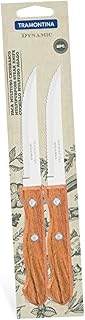 Conjunto de Facas para Churrasco e Frutas Tramontina Dynamic com Lâminas em Aço Inox e Cabos de Madeira Natural 2 Peças
