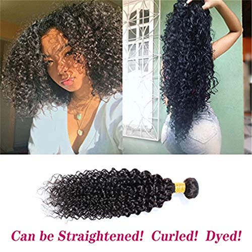 Selina Brazilian Curly Hair Bundles 1 Bundle Remy Hair Bundles Kinky Curly Human Hair Bundles Virgin Curly Hair Bundles Cheap Bundles 100 Gram/Bundle (12", Natural Black)