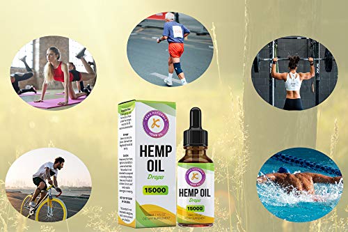 Hemp Oil Drops Dietary Supplement | 15000mg | High Strength | Made in UK | GMP Standard | No Artificial Flavours | GMO Free | Vegan & Vegetarian | 30ml - Image 4
