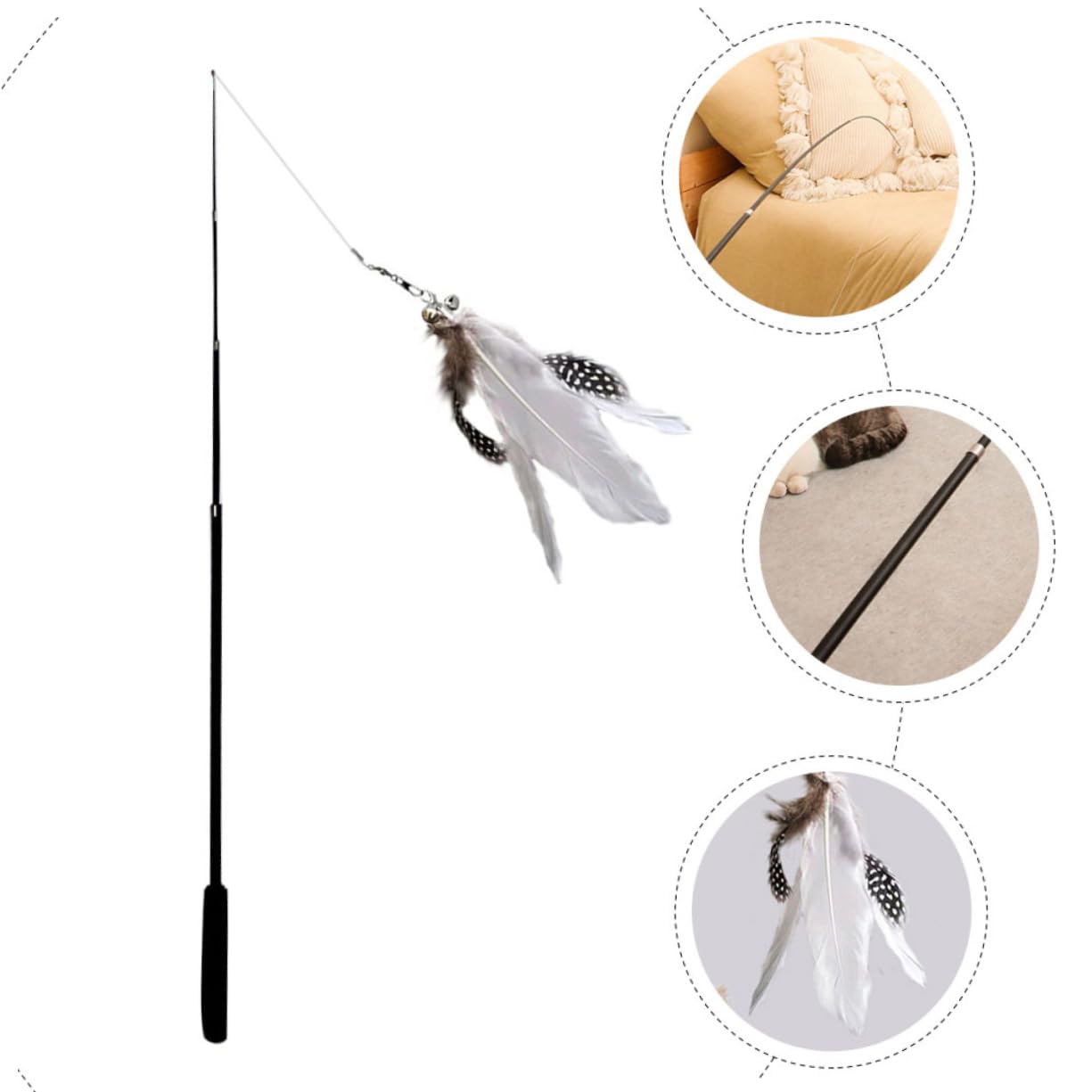 Kisangel 8stücke Telescopic Katzenangel Mit Bunten Federn Interaktives Spielzeug Jagdinstinkte Für Katzen Verlängert Für Stundenlangen Spielspaß