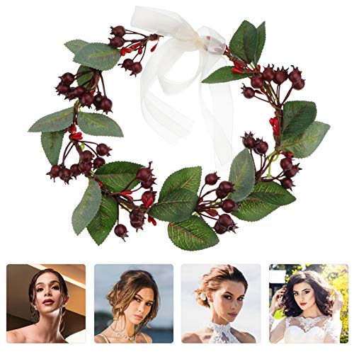 image for Frcolor Christmas Flower Headbands with Artificial Berry Floral Crown 