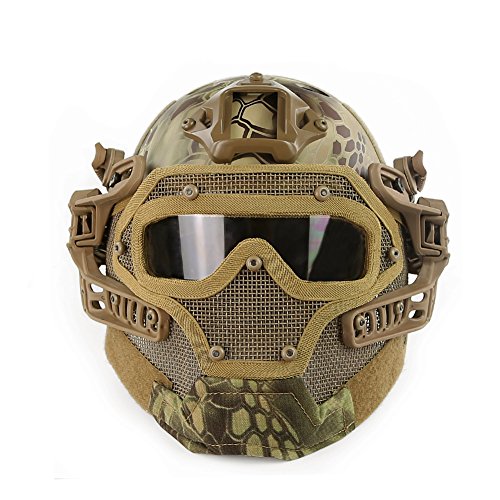 OAREA Tactique Protecteur PJ Casque G4 Système GS Masques avec Lunettes pour Militaire Airsoft Paintball Armée WarGame Chasse