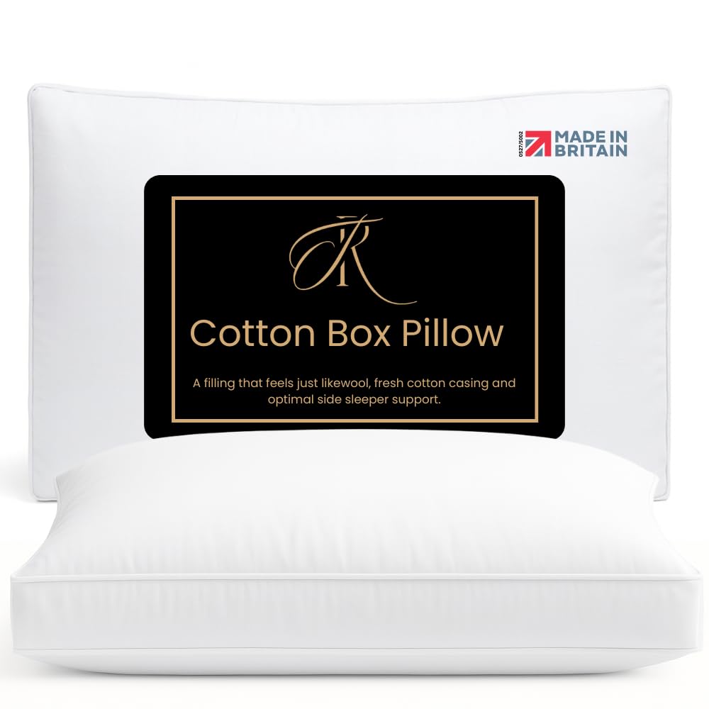 The Royce Medium Firm Side Sleeper Pillow for Support - Pack of 1 - Box Edge Hollowfibre Bed Pillow - Orthopedic Neck & Shoulder Pain Relief - Anti-Allergy & Machine Washable Hotel Quality Pillow