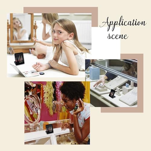 Image of Earrings Holder Acrylic Jewelry Display Rack Stud Earring Organizer for Woman Jewelry (72 Holes black Pack of 4)