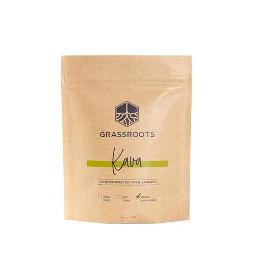 Grassroots Kava House OHANA (Mind + Body) - Polvo de kava de alta calidad para bebidas de kava, té kava, calma natural, relajación corporal, mejora