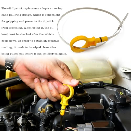 Image of CJ5Z-6750-A Engine Oil Dipstick Indicator, Compatible with Ford Edge Escape Explorer Focus Fusion Taurus, Lincoln Continental MKC MKT MKX MKZ, 2.0L Fluid Indicator Oil Stick