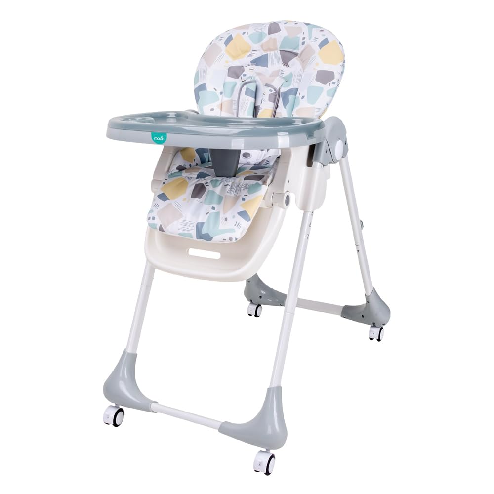 The Moon brandApex Baby Highchair- Safe, and Space-Saving-Feeding Solution for Babies and Toddlers! With adjustable heights and Reclining Feature- Grey