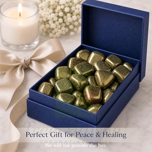 Image of Pyrite Tumble Stone | 50 gm Tumbled Gemstones | Reiki Healing Stones | Home Decor Pebbles | Aquarium Gravel | Garden & Table Decor