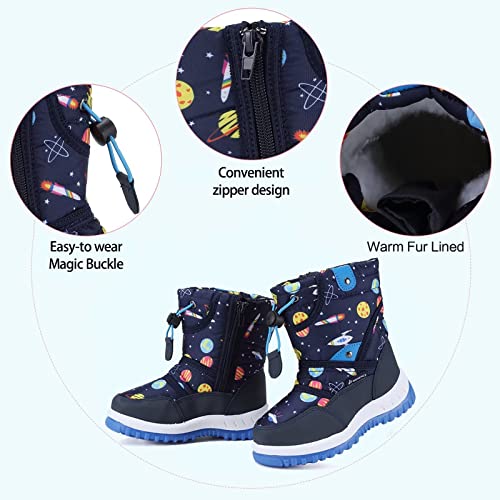 Cior U120WXZ014-NEW.SPACE BLUE-26 Winter Snow Boots For Boy And Girl Outdoor Waterproof With Fur Lined(Toddler/Little Kids) U120Wxz014-Space Blue-26 thumb #3