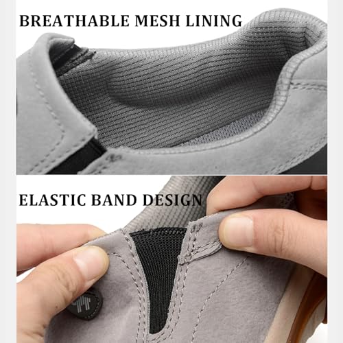 Men's Leather Slip-On Orthopedic Loafers Casual Non-Slip Platform Outdoor Walking Sneakers with Arch Support Lightweight Breathable Driving Boat Shoes3