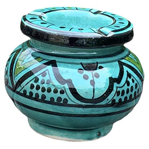 Moroccan Ashtray Ceramic Wind Ashtray Table Ashtray , Diameter 7 cm Cover