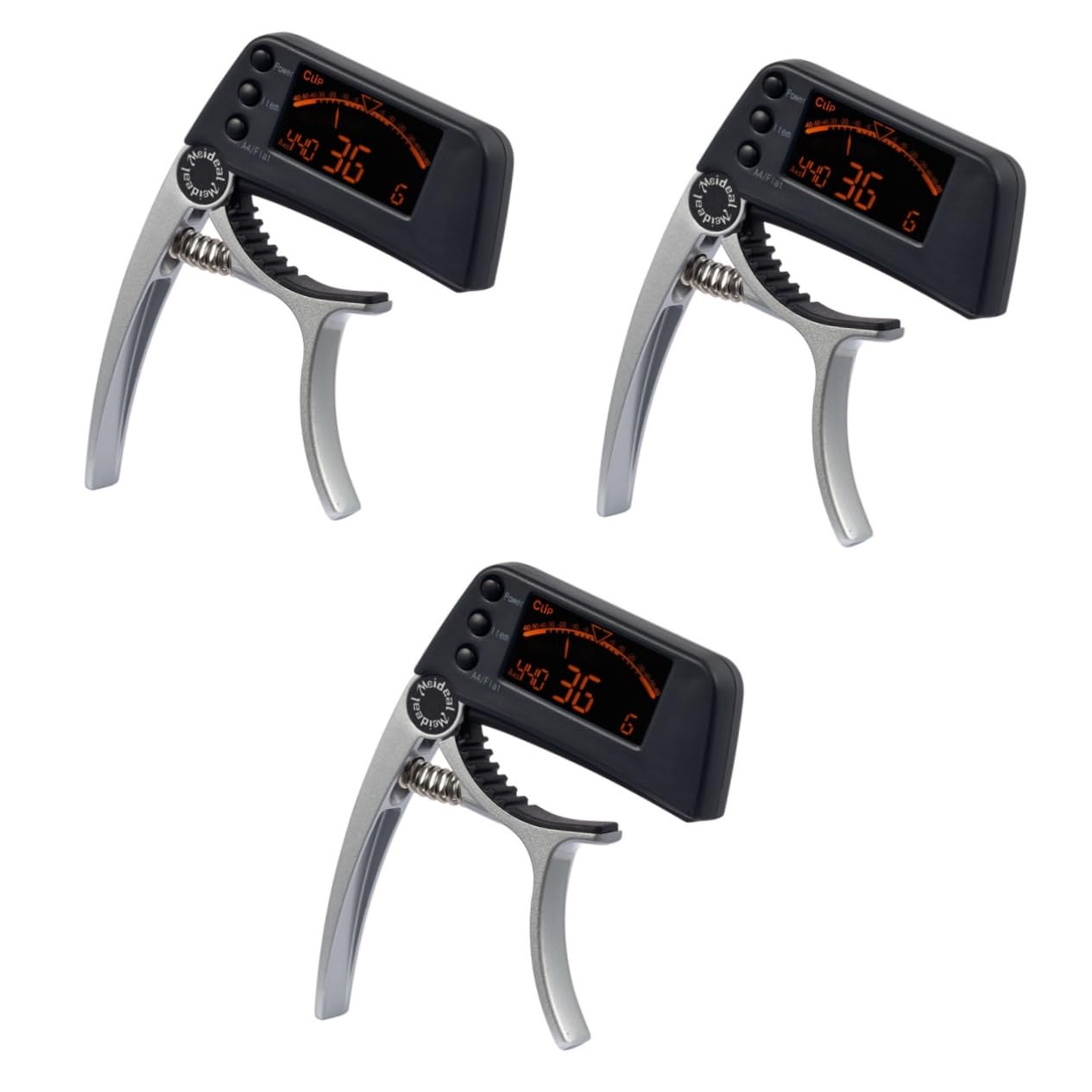 HEMOTON 3stücke Elektronisches Stimmgerät Und Kapodaster Für Akustik-gitarre Ukulele Und Banjo Präziser Clip Tuner Mit Lcd-anzeige Silber
