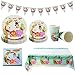 Amycute Jungle Animaux Foret Anniversaire Décorations, Vaisselles Assiettes Carton Gobelets Serviettes Papier Nappe Bannière Safari Forest Animaux pour Garçon Fille Enfant Anniversaire (20 invités)