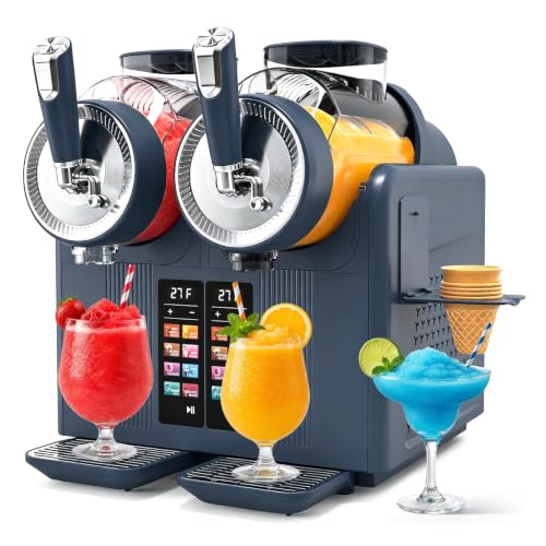 Image of SYINTAO Dual Tank Slushie Machine for home,135oz Soft Serve Ice Cream Maker