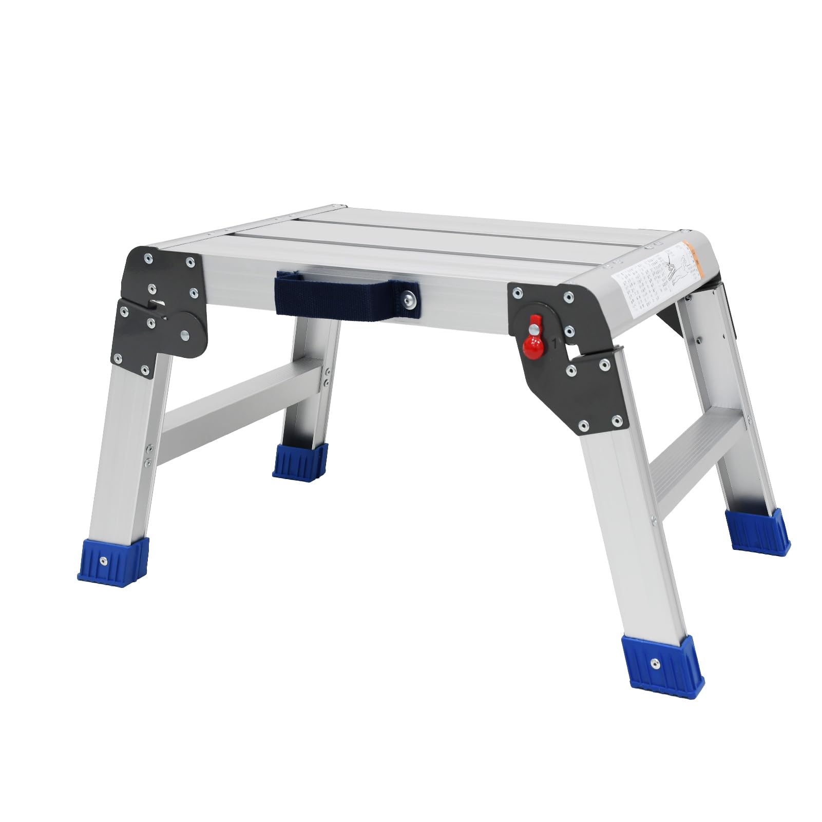 Foldable Step Stool for Adults, Lightweight and Durable Portable Outdoor Aluminum Work Platform, Folding One Step Stool Maximum Load Capacity of 440 Pounds