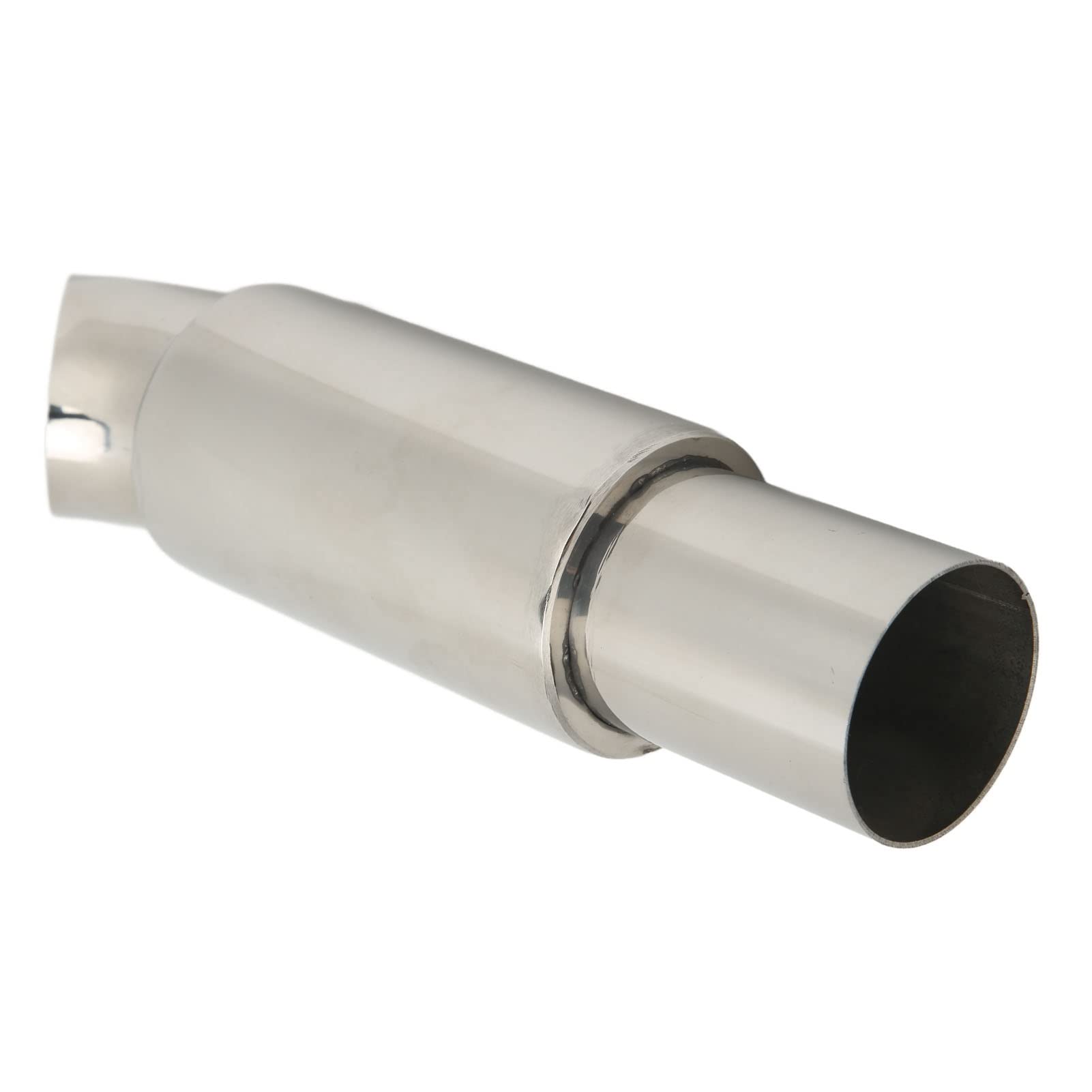 Silenciador de Escape de Coche,Tubo de Escape de Coche,Punta de Silenciador Trasero,Entrada de 51mm X 63mm,Reemplazo Universal Plateado de Acero Inoxidable Redondo, de escape