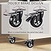 4 Inch Heavy Duty Casters Set of 4 all swivel with brakes, 2200Lbs Capacity, Silent Swivel with Brake, Elastic Rubber Locking Wheels, Industrial Plate Castors Ideal for Carts Furniture and Workbenches