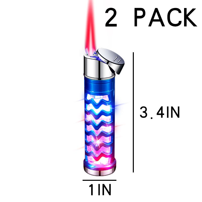 Encendedores de Mecha Butano Azul Negro x2 Resistente al Viento miniatura 6