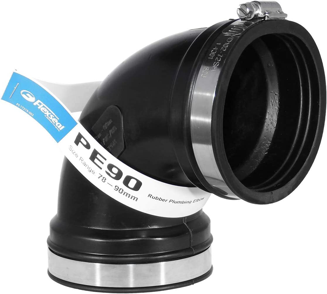 Fernco PE90 Elbow - 78-90mm EPDM Flexible Rubber Boot Plumbing Coupling Pipe Connector