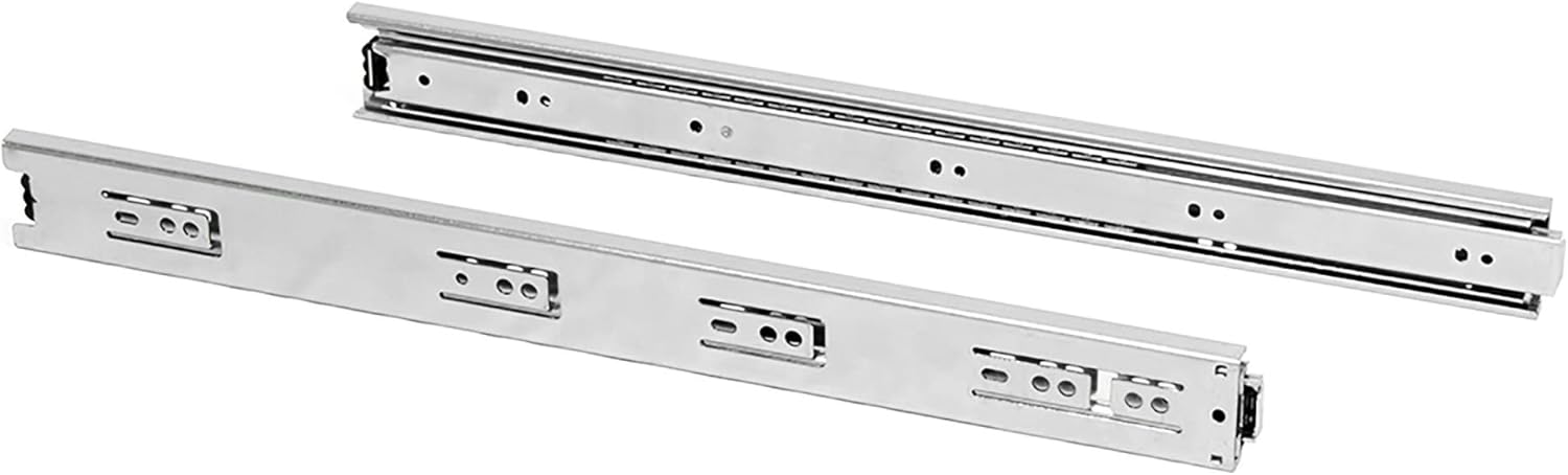Emuca - Set of Full Extension Ball Bearing Runners/Slides 1,77x9,8 inch (45mm x 250mm) for Drawer, 77,16 lb (35 kg)