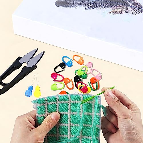 Image of Allazone 45 PCS Mesh Plastic Canvas Sheets Kit, 3 Shape Clear Plastic Canvas, 12 Color Acrylic Yarn for DIY Crafts Embroidery Cross Stitch, Acrylic Yarn Crafting, Knit and Crochet Projects