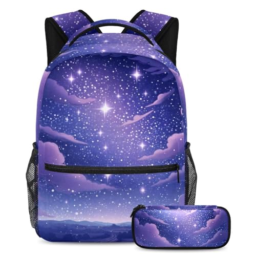 Sac à dos ado ergonomique contre le mal de dos motif ciel étoilé