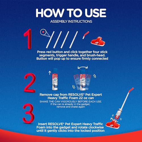 Resolve Pet Expert Easy Clean Carpet Foam Spray Refill, 2 Piece Set, Stain and Odor Remover Solution - Thumbnail 7