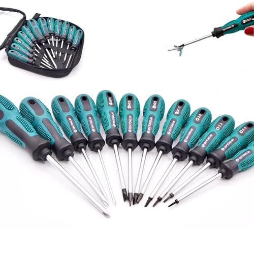 LZBBD 12-teiliges Schraubendreher-Set, Hochleistungs-Magnetprofil-Schraubendreher mit 4 U, 4 Y, 4 Dreieck-Schraubendrehern, professionelles Reparaturwerkzeug