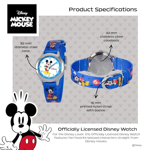 Disney Mickey Mouse Kids' Stainless Steel Time Teacher Analog Quartz Watch3