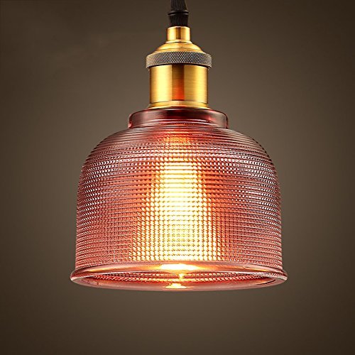 Lustre en verre transparent E27 suspension vintage plafonnier CLSDRZC