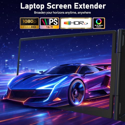 Image of 14 inch Triple Laptop Screen Extender, 1080P Ultra-Slim Portable Monitor