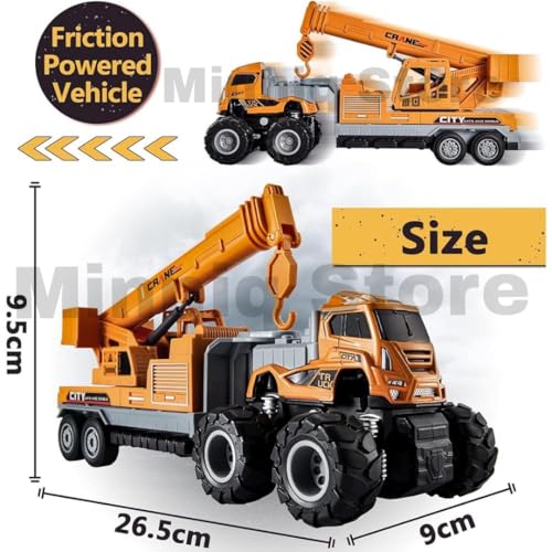 Image of Constrution Crane Truck 1:43 Metal Toys Alloy Diecast Truck Set Toy, Diecast Miniature Car Model Best Birthday Gift for Kids [Multicolor = Sent Any 1 Truck]
