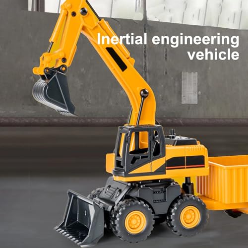 Image of Excavator Toy for Kids - 360 Degree Rotating Construction Vehicles for Kids | Fun Pull Back and Go Playset