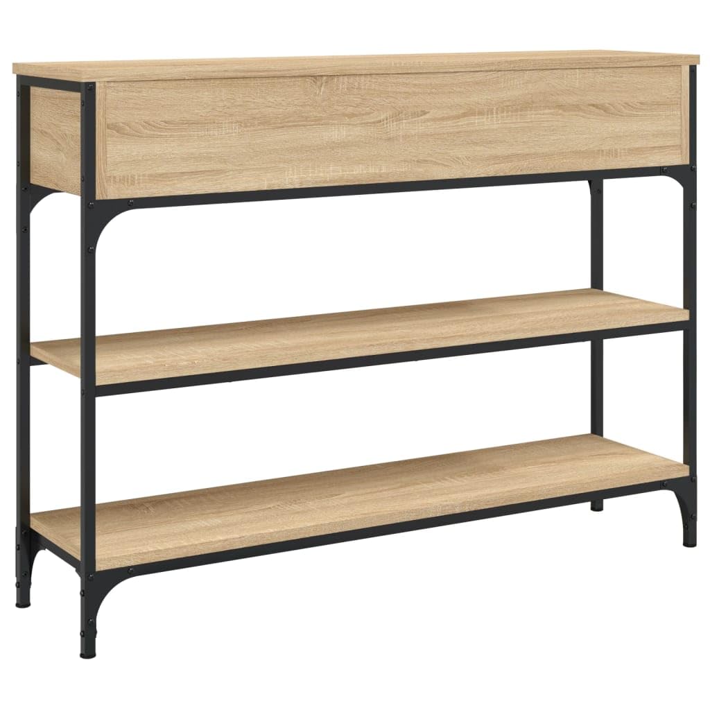vidaXL Mesa Consola, Mesita de Sofá con Almacenaje, Mesa Auxiliar, Mesa para Pasillo Salón Entrada Recibidor, Madera de Ingeniería Roble Sonoma